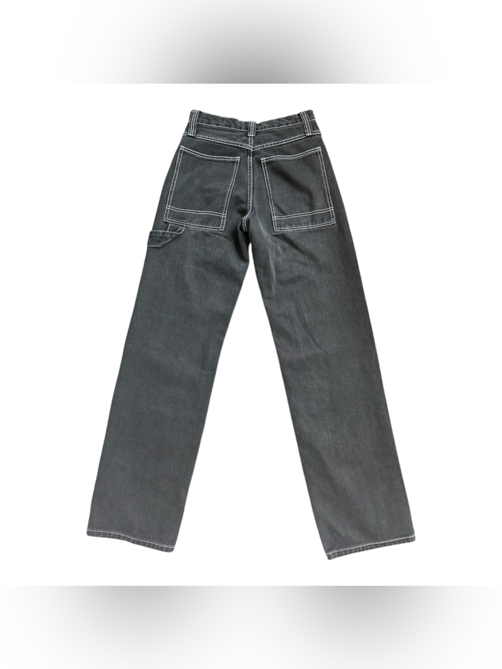 J. Galt Shanghai Faded Black Carpenter Jeans w/white stitching Size Small - Picture 4 of 11